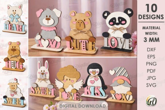 Valentines Day Characters Bundle Laser 138923087 Creativo Digital